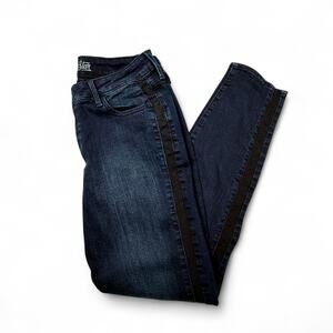 Old Navy Rockstar Tuxedo Stripe Skinny Jeans Indigo Rinse Women's 12